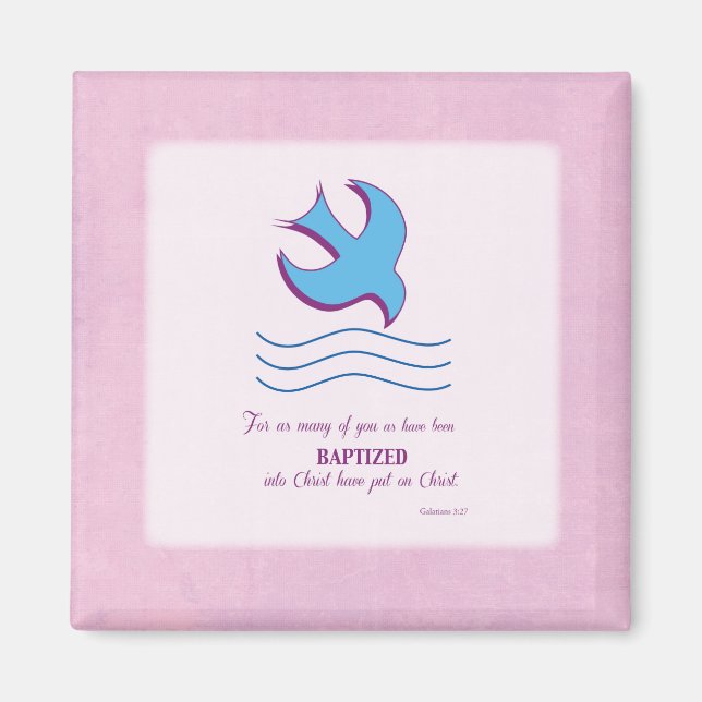 Vuxen Baptism Dove på Rosa Magnet (Framsidan)