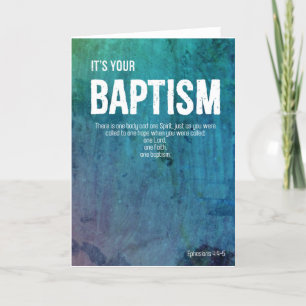 Vuxen-baptismkort med dubbelsidigt versalskript helgkort