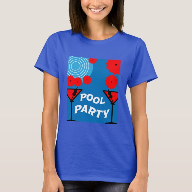 Vuxen Bassäng Party T-Shirt (Framsida)