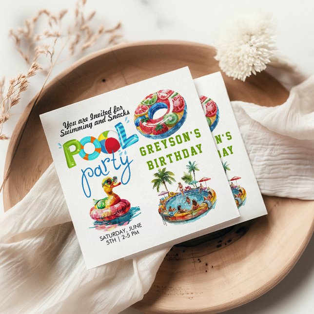 Vuxen Bassäng sommarsträddag i Party Pappersservett (Skapare uppladdad)