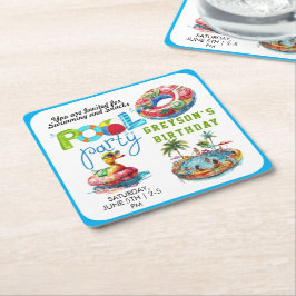 Vuxen Bassäng sommarsträddag i Party Underlägg Papper Kvadrat