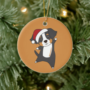 Vuxen Bernese God jul Lycklig jul Hundar Julgransprydnad Keramik