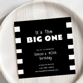 Vuxen Big One Black & White Rand Inbjudningar