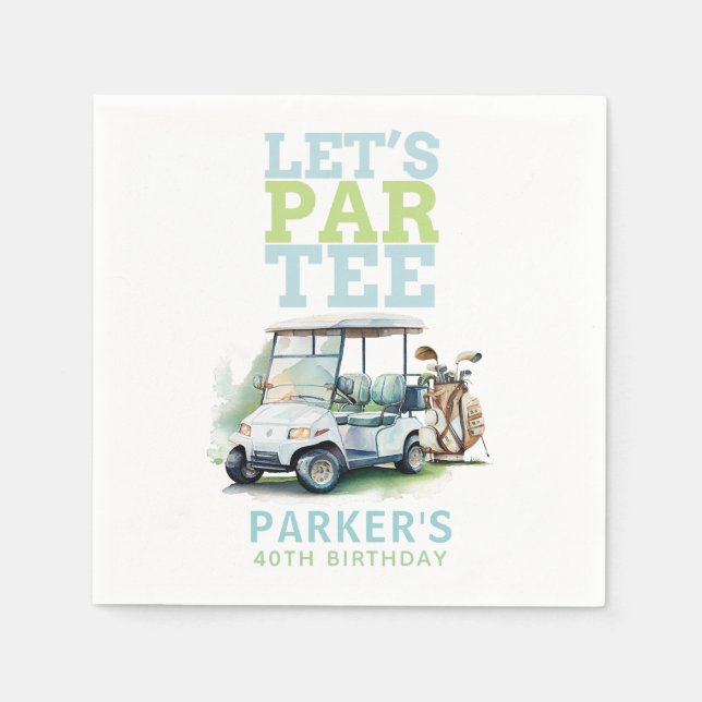 Vuxen Birthday Partee Golf Personlig Pappersservett (Framsidan)