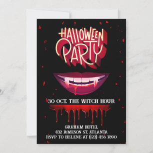 Vuxen Bloody Vampire Black Halloween fest Inbjudningar