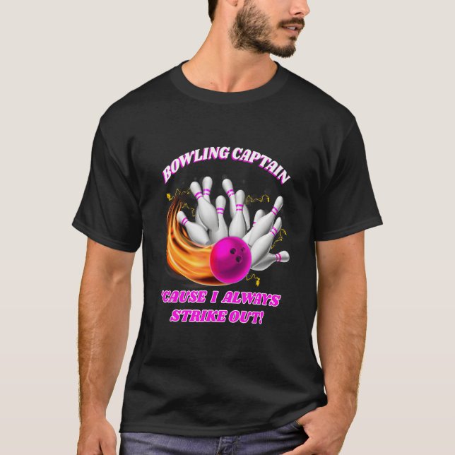 Vuxen Bowling Kapten Rollin'Bowlers Strejka ut T Shirt (Framsida)