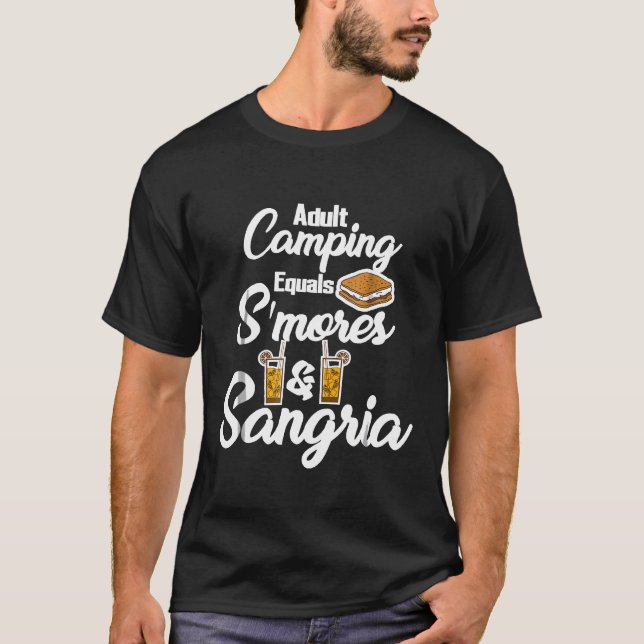 Vuxen Camping Equals Smores Sangria funny T Shirt (Framsida)