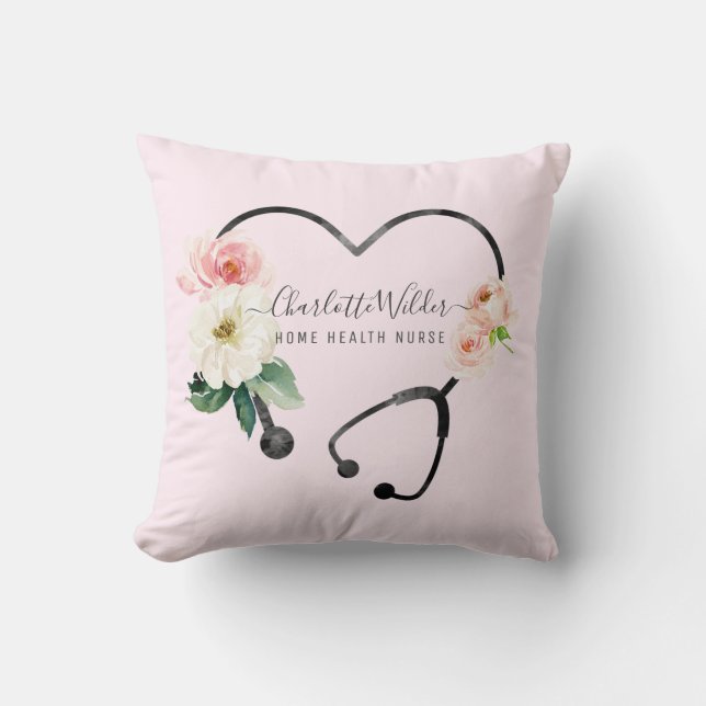 Vuxen Caregiver Nurse Home Healthcare Dekorativ ku Kudde (Framsida)