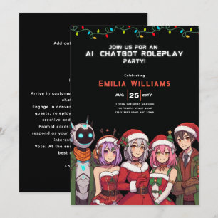 VUXEN Chattbot Rollspel Party Anime Robot Jul Inbjudningar