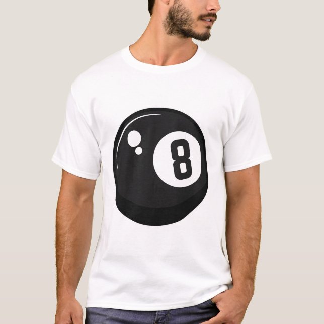 Vuxen Clic Magic 8 Eight Ll Billiards Bassäng Play T Shirt (Framsida)