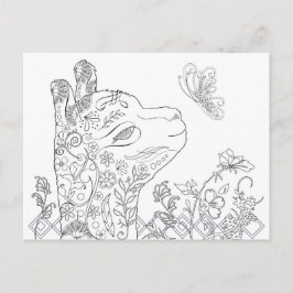 Vuxen Coloring Alpaca Butterfly DIY Postcards Vykort