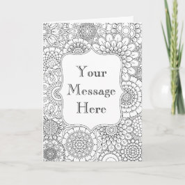 Vuxen Coloring Bok Personlig Greeting Card Kort