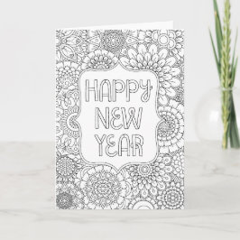 Vuxen Coloring "Gott nytt år" 2018 Greeting Card Helgkort