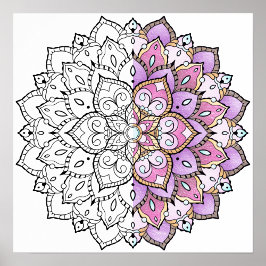 Vuxen Coloring Mandala Poster