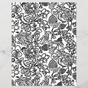 Vuxen Coloring Page - Jacobean Blommigt Damask