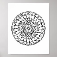 Vuxen Coloring Page Mandala DIY Wall Art Poster