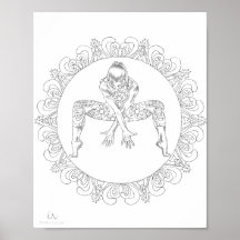 Vuxen Coloring Poster Mandala Dancing Dancer