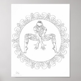 Vuxen Coloring Poster Mandala Dancing Dancer