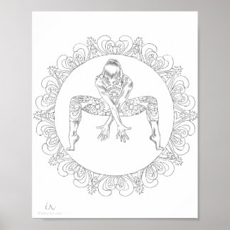 Vuxen Coloring Poster Mandala Dancing Dancer