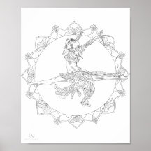 Vuxen Coloring Poster Mandala Jazz Dancer