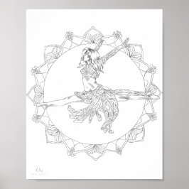 Vuxen Coloring Poster Mandala Jazz Dancer