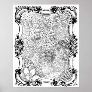 Vuxen Coloring Poster "Mor Garden Art"