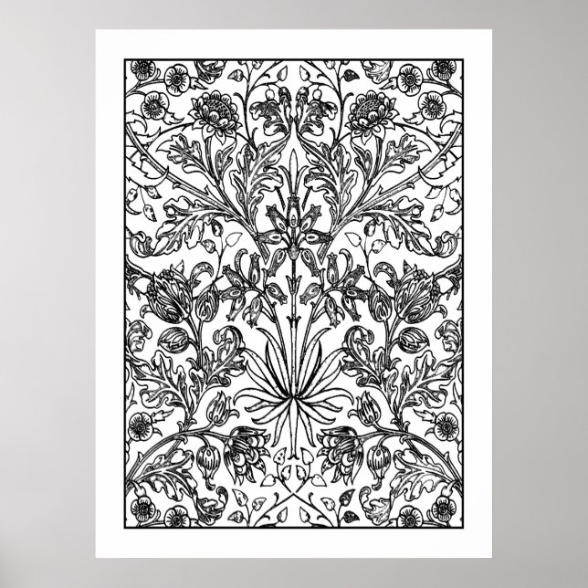 Vuxen Coloring Poster William Morris Hyacinths (Framsidan)