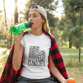 Vuxen Coloring Utah Line Art Mandala Karta T Shirt