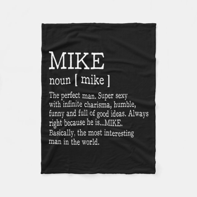 Vuxen Definition Förnamn Mike Män Roligt  Fleecefilt (Framsidan)