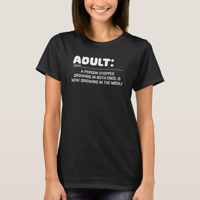 Vuxen Definition Superskoj Gag Dictionary Person T Shirt (Framsida)