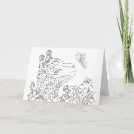 Vuxen Färgning av Alpaca Butterfly Birthday Card Kort