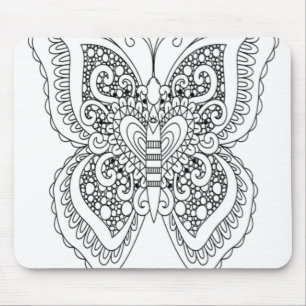 Vuxen Färgning av Bok Stil Butterfly Self Colour Musmatta