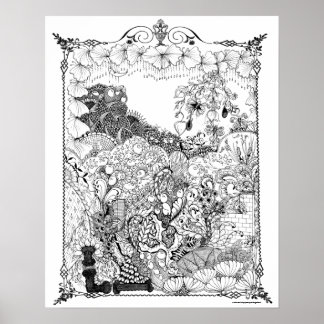 Vuxen Färgning Poster "Behållare av blommor Art"