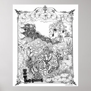Vuxen Färgning Poster "Flödesblommor" Art.