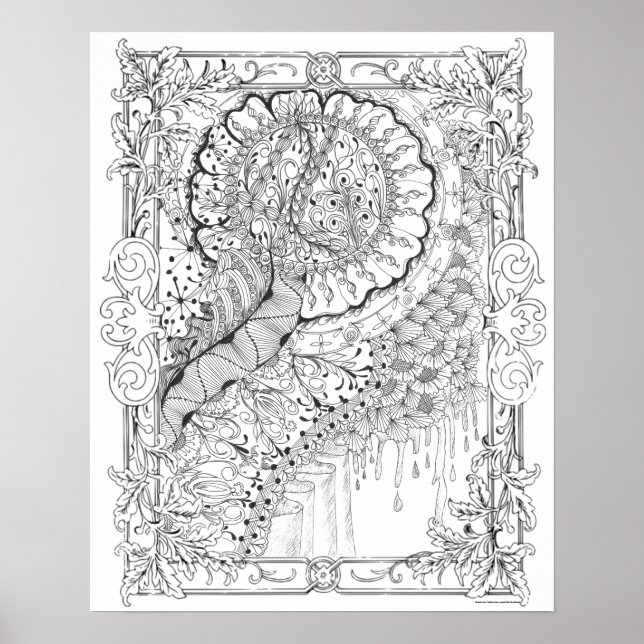 Vuxen Färgning Poster "Land of honey Art" (Framsidan)