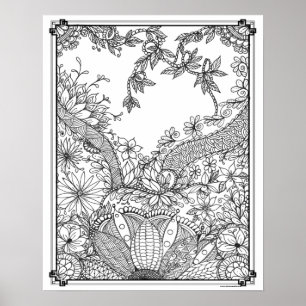 Vuxen Färgning Poster "Mödrar Pearl Garden Art"