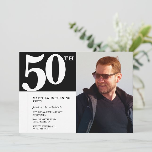 Vuxen födelsedag 50-års födelsedagsinbjudan Chic F Inbjudningar (Stående Fram)
