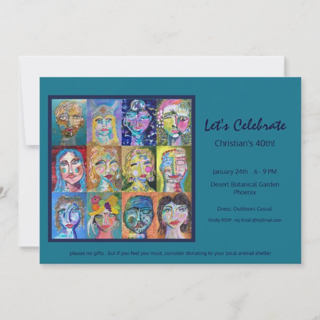 Vuxen Födelsedagsfest inbjudan (Framsida)