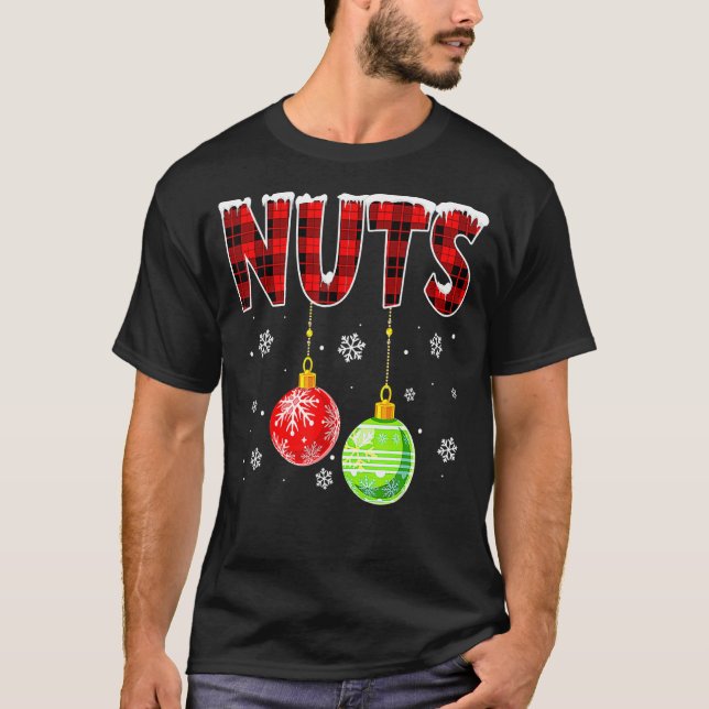 Vuxen för Chest Nöt Par-juljestnut- Match T Shirt (Framsida)