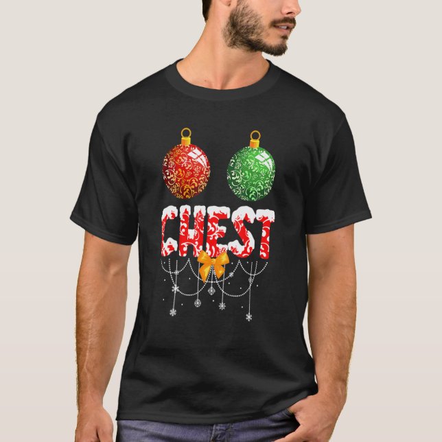 Vuxen för Chest Nöt Par-juljestnut- Match T Shirt (Framsida)