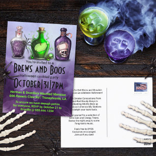 Vuxen Halloween Brews och Boos Cocktail Party Helg Vykort