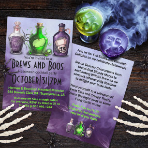 Vuxen Halloween Brews och Boos Cocktail Party Inbjudningar