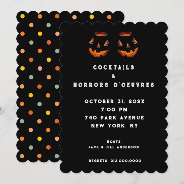 Vuxen Halloween Cocktail Party Inbjudan (Fram/baksida)