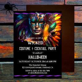 Vuxen Halloween Costume Cocktail Party Inbjudningar
