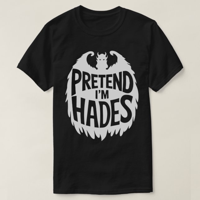 Vuxen Halloween Costumes påstår att jag är Hades T Shirt (Design framsida)