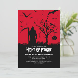 Vuxen Halloween fest Eerie Reaper om natten Inbjudningar