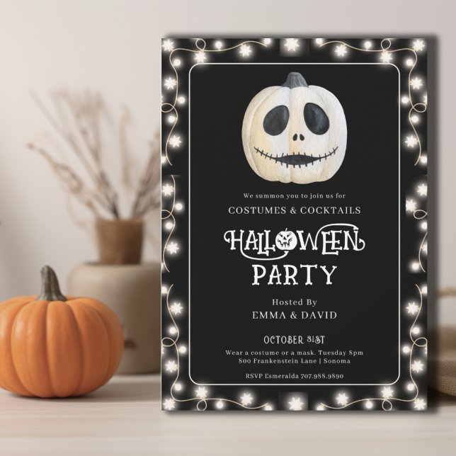 Vuxen Halloween fest Gothic Pumpkin Ansikte Inbjudningar (Skapare uppladdad)
