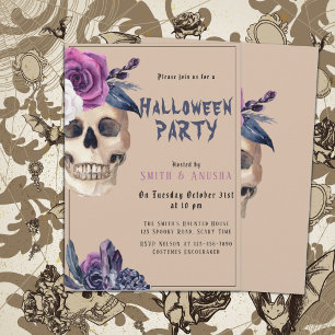 Vuxen Halloween fest Gothic Skull-inbjudan Julkort