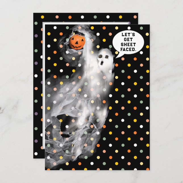 Vuxen Halloween fest Inbjudningar (Fram/baksida)