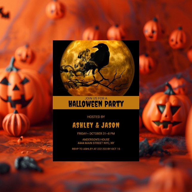 Vuxen Halloween fest Kråka Inbjudningar (Skapare uppladdad)